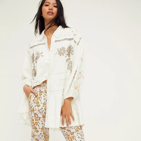Free People Louisa Patchwork Mini Dress